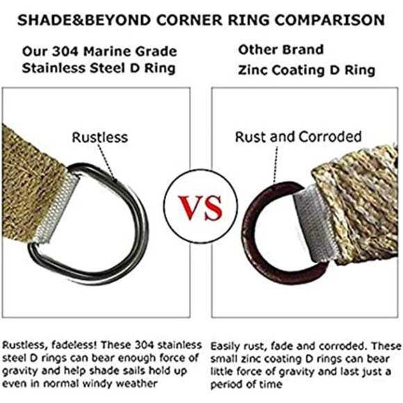 Sun Shade Sail Rectangle Canopy 8' x 12' Sail Shade Sand Sun Shades for Patios - Picture 5 of 6